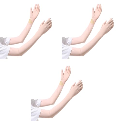 PALAY® Hand Gloves for Sun Protection with Arm Sleeves for Women, Ice Silk Cooling Sun Protection Gloves Women Non Slip Summer Outdoor UV Arm Sleeves for Bike Riding - Pink, Wrist Opening - 3 Pairs PALAY® Hand Gloves for Sun Protection with Arm Sleeves for Women, Ice Silk Cooling Sun Protection Gloves Women Non Slip Summer Outdoor UV Arm Sleeves for Bike Riding - Pink, Wrist Opening - 3 Pairs
